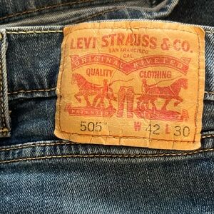 Levi's 505 Straight Denim Jeans 42 x 30